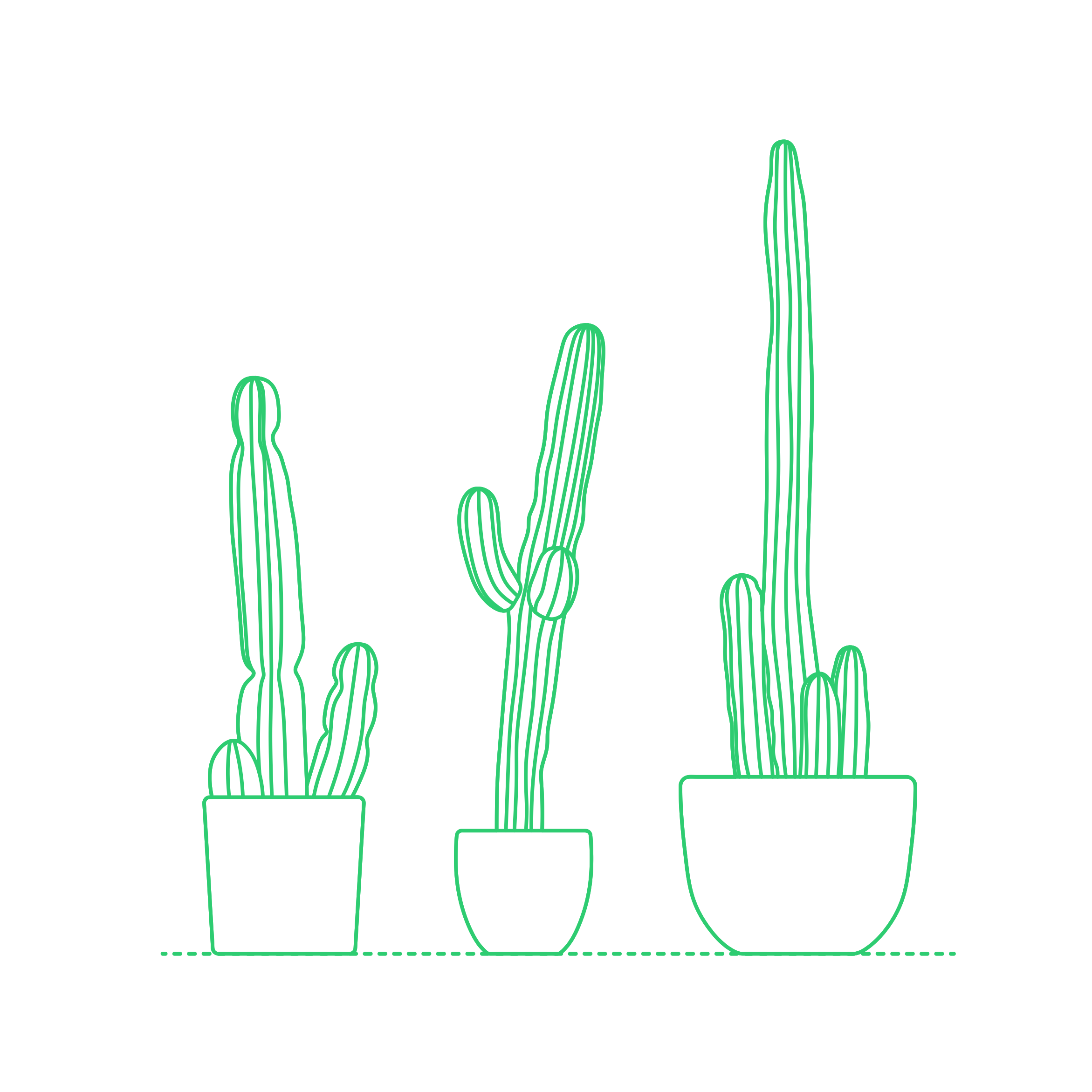 Plants Indoor Potted Cacti Stencil Svg Design File Free Vectors